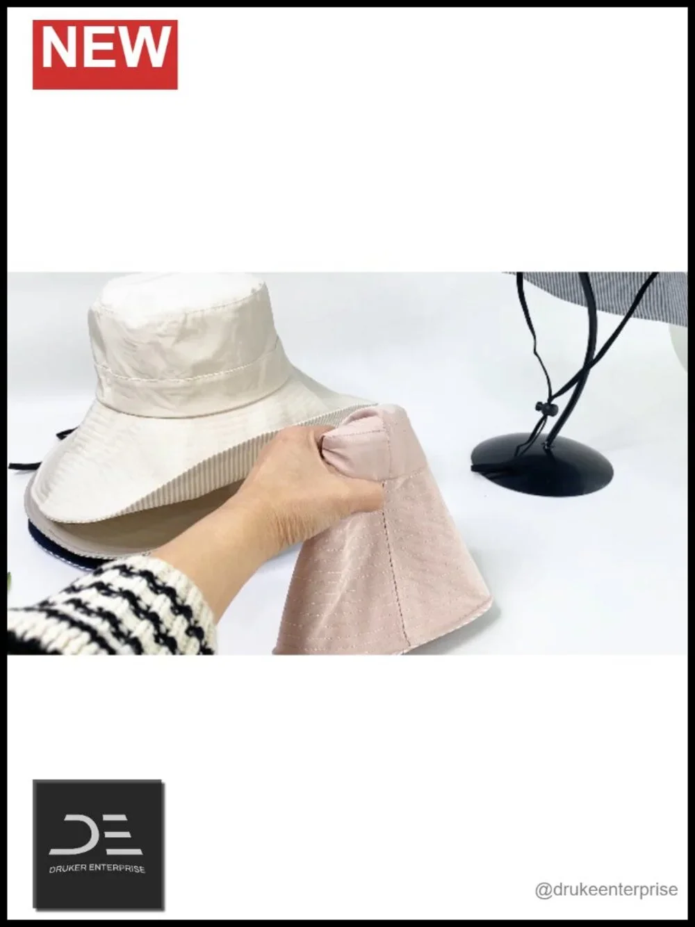 Wide Brim Foldable Beach Sun Hat UPF50+ with Chin Strap, Packable Travel